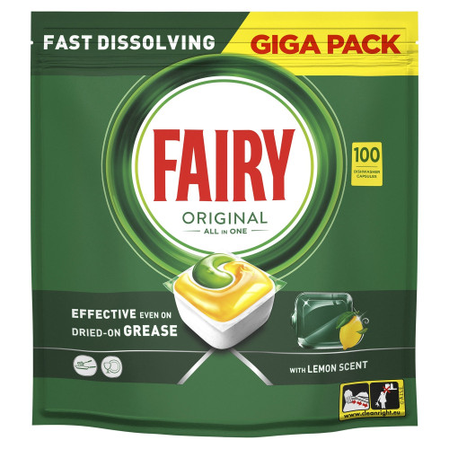 Капсули для посудомийної машини Fairy Original All in One Lemon 100шт Капсули для посудомийної машини Fairy Original All in One Lemon 100шт