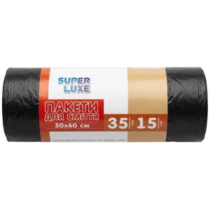 Пакети для сміття Super Luxe 35л, 15шт Пакети для сміття Super Luxe 35л, 15шт