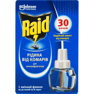 Рідина для електрофумігатора Raid проти комарів, 30 ночей, 21.9мл Рідина для електрофумігатора Raid проти комарів, 30 ночей, 21.9мл