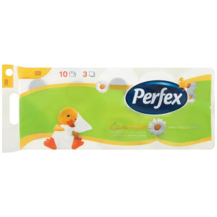 Туалетний папір Perfex ромашка 3-х шаровий 10шт Туалетний папір Perfex ромашка 3-х шаровий 10шт