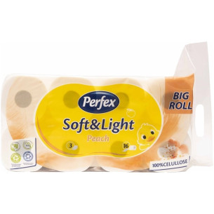Туалетний папір Perfex Soft & Light персик 3-х шаровий 16шт Туалетний папір Perfex Soft & Light персик 3-х шаровий 16шт
