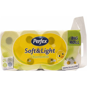 Туалетний папір Perfex Soft & Light ромашка 3-х шаровий 16шт Туалетний папір Perfex Soft & Light ромашка 3-х шаровий 16шт