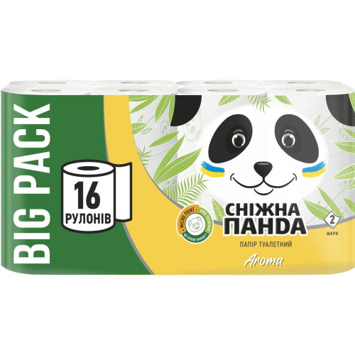 Туалетний папір Сніжна Панда Aroma 2-х шаровий 16шт