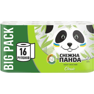 Туалетний папір Сніжна Панда Classic 2-х шаровий 16шт Туалетний папір Сніжна Панда Classic 2-х шаровий 16шт