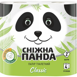 Туалетний папір Сніжна Панда Classic 2-х шаровий 4шт Туалетний папір Сніжна Панда Classic 2-х шаровий 4шт