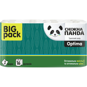 Туалетний папір Сніжна Панда Optima 2-х шаровий 16шт Туалетний папір Сніжна Панда Optima 2-х шаровий 16шт