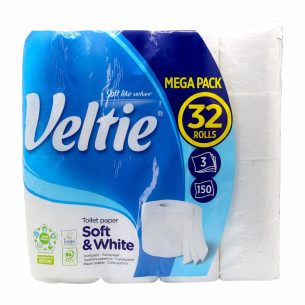 Туалетний папір Veltie Soft White 3-х шаровий 32шт Туалетний папір Veltie Soft White 3-х шаровий 32шт