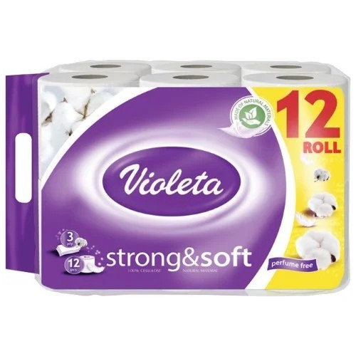Туалетний папір Violeta 3-х шаровий 12шт