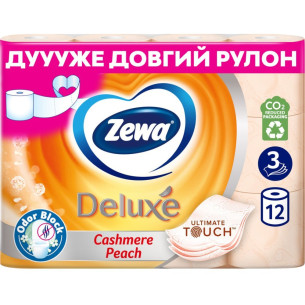 Туалетний папір Zewa Deluxe персик 3-х шаровий 12шт Туалетний папір Zewa Deluxe персик 3-х шаровий 12шт