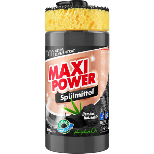 Засіб для миття посуду Maxi Power чорне вугілля 1л