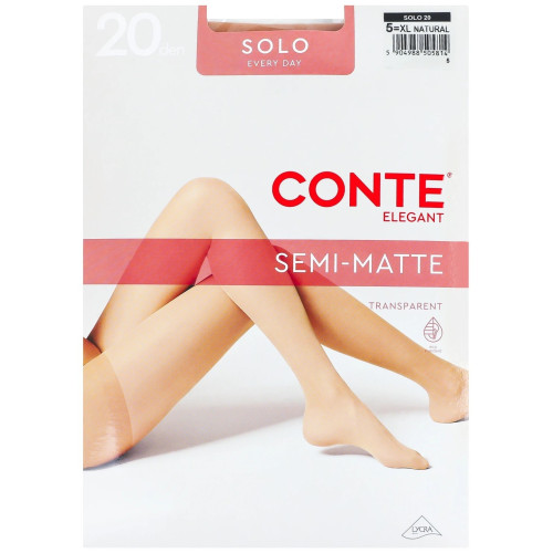 Жіночі колготи Conte Solo 20 den Natural, 5 розмір