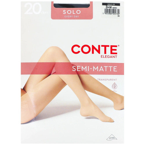 Жіночі колготи Conte Solo 20 den Nero, 3 розмір Жіночі колготи Conte Solo 20 den Nero, 3 розмір
