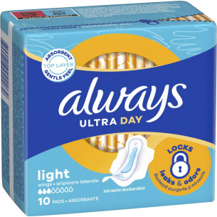 Гігієнічні прокладки Always Ultra Day Light, 3 краплі, 1 розмір, 10шт Гігієнічні прокладки Always Ultra Day Light, 3 краплі, 1 розмір, 10шт