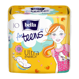 Гігієнічні прокладки підліткові Bella for Teens Energy, 4 краплі, 10шт Гігієнічні прокладки підліткові Bella for Teens Energy, 4 краплі, 10шт