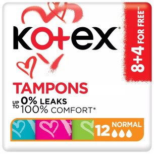 Тампони Kotex Normal 12шт Тампони Kotex Normal 12шт