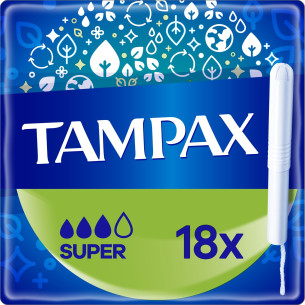 Тампони Tampax Super з аплікатором 18шт Тампони Tampax Super з аплікатором 18шт
