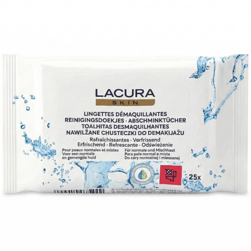 Вологі серветки для зняття макіяжу Lacura Skin 25шт Вологі серветки для зняття макіяжу Lacura Skin 25шт