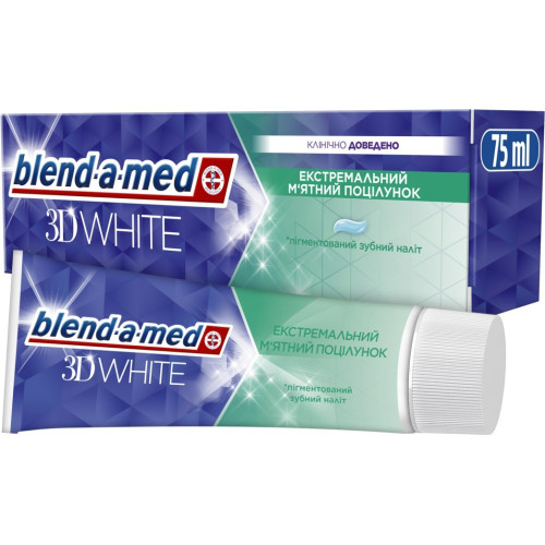 Зубна паста blend-a-med 3D White екстремальний м'ятний поцілунок 75мл Зубна паста blend-a-med 3D White екстремальний м'ятний поцілунок 75мл