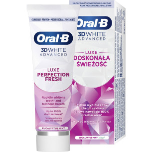 Зубна паста Oral-B 3D White Advanced Luxe евкаліпт та м'ята 75мл Зубна паста Oral-B 3D White Advanced Luxe евкаліпт та м'ята 75мл