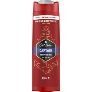 Чоловічий гель для душу та шампунь Old Spice Captain 3in1 400мл Чоловічий гель для душу та шампунь Old Spice Captain 3in1 400мл