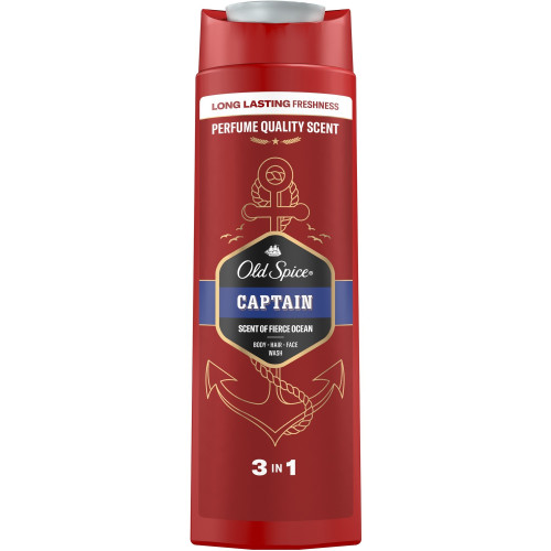 Чоловічий гель для душу та шампунь Old Spice Captain 3in1 400мл