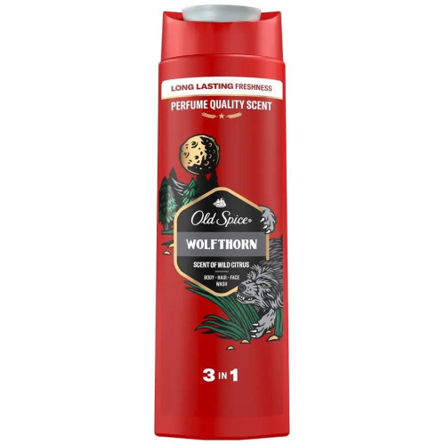 Чоловічий гель для душу та шампунь Old Spice Wolfthorn 3in1 400мл