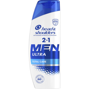 Чоловічий шампунь-бальзам для волосся проти лупи Head & Shoulders Total Care 2in1 330мл