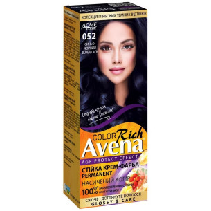 Cтійка крем-фарба для волосся Acme Color Avena Rich Color 052 синьо-чорний 135мл