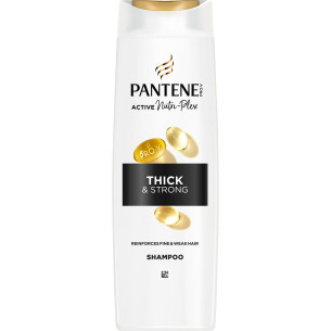 Шампунь для густоти та блиску волосся Pantene Thick & Strong 400мл Шампунь для густоти та блиску волосся Pantene Thick & Strong 400мл