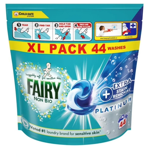 Капсули для прання дитячої білизни Fairy Platinum 4in1 Non-Bio Extra 44шт Капсули для прання дитячої білизни Fairy Platinum 4in1 Non-Bio Extra 44шт