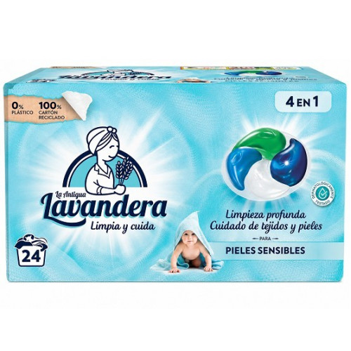 Капсули для прання універсальні дитячі Lavandera Sensitive 4in1 24шт Капсули для прання універсальні дитячі Lavandera Sensitive 4in1 24шт