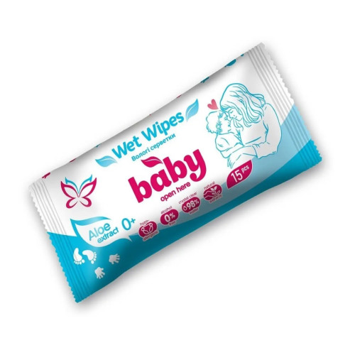 Вологі серветки Baby Angel дитячі 15шт