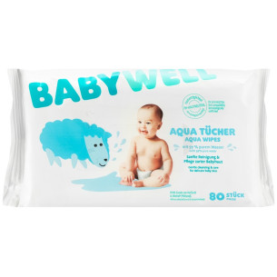 Вологі серветки BABYWELL Aqua дитячі 100шт Вологі серветки BABYWELL Aqua дитячі 100шт