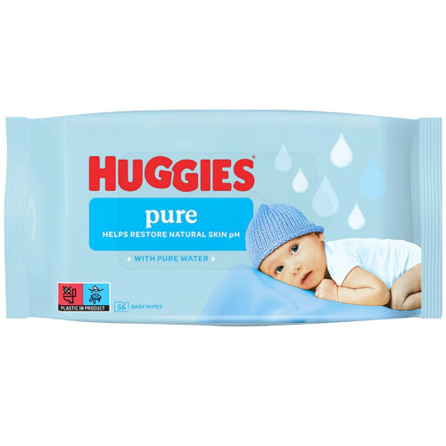 Вологі серветки Huggies Pure дитячі 56шт