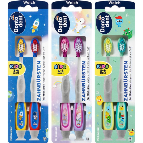 Зубна щітка для дітей від 3-6р Dontodent Kids м'яка 2шт