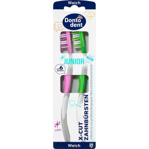 Зубна щітка для дітей від 6р Dontodent Junior X-Cut м'яка 2шт Зубна щітка для дітей від 6р Dontodent Junior X-Cut м'яка 2шт