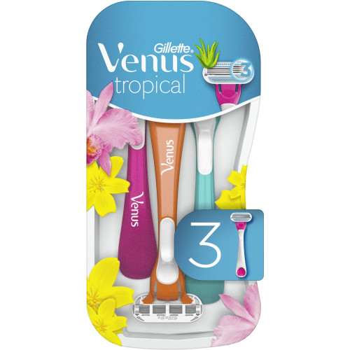Станки для гоління жіночі одноразові Gillette Venus Tropical з 3 лезами, 3шт