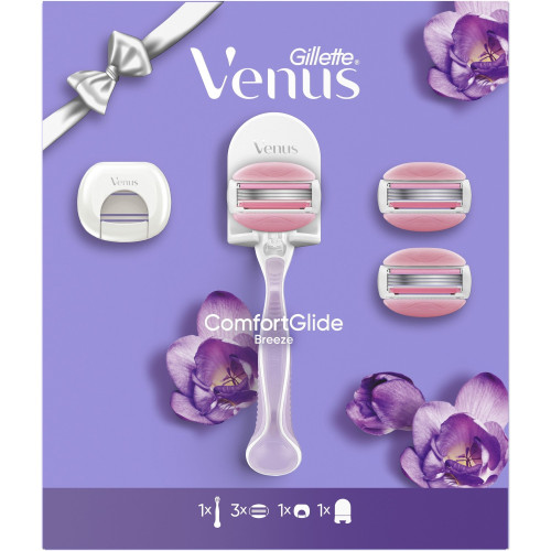 Станок для гоління Gillette Venus Comfortglide Breeze з 3 касетами, 1 чохол, 1 гачок
