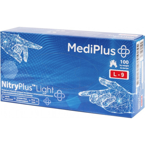 Рукавички нітрилові MediPlus NitryPlus сині розмір - L, 100шт