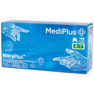 Рукавички нітрилові MediPlus NitryPlus сині розмір - S, 100шт