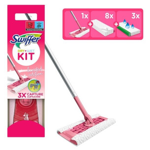 Швабра для миття підлоги Swiffer Kit 8 сухих та 3 вологих серветки для прибирання Швабра для миття підлоги Swiffer Kit 8 сухих та 3 вологих серветки для прибирання
