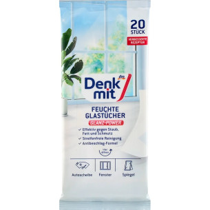 Вологі серветки для миття скла та дзеркал Denkmit 20шт