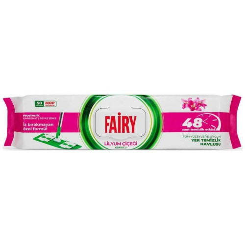 Вологі серветки для прибирання на швабру універсальні Fairy моп лілія 50шт