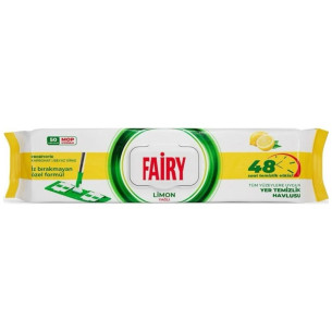 Вологі серветки для прибирання на швабру універсальні Fairy моп лимон 50шт