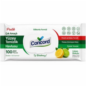 Вологі серветки для прибирання універсальні Concord лимон та лайм 100шт