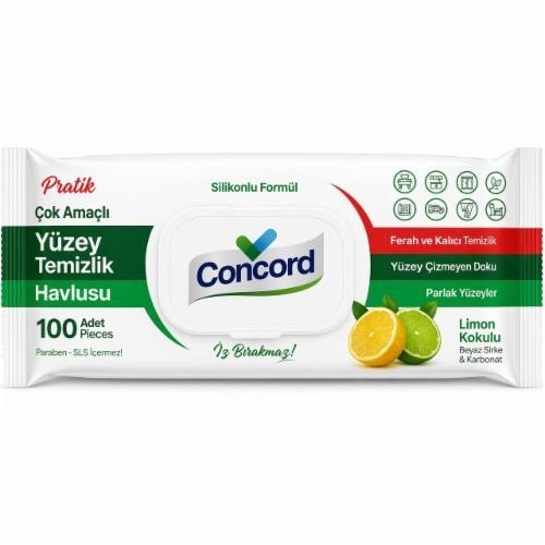Вологі серветки для прибирання універсальні Concord лимон та лайм 100шт