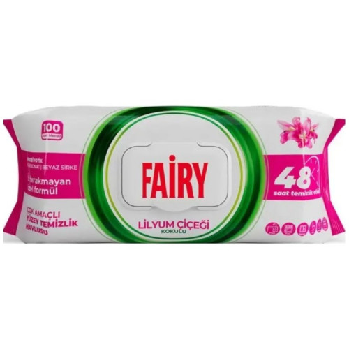 Вологі серветки для прибирання універсальні Fairy лілія 100шт